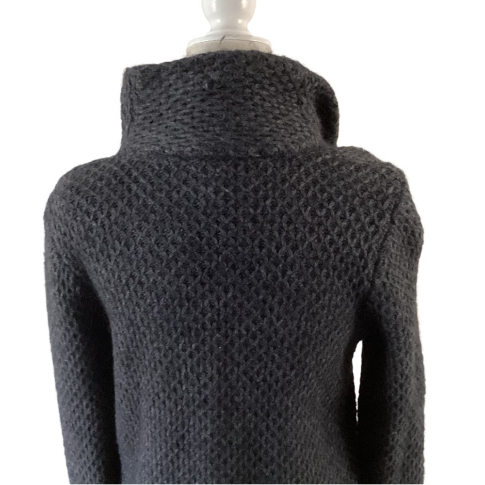 Loft Alpaca Wool Blend Asymmetrical Moto Sweater Jacket Large - Picture 6 of 10